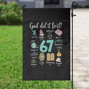 God Did It First 6 7 Garden Flag Funny Christian Bible Verse Meme 67 References TS02 Print Your Wear