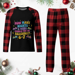 How Many Nights a Week Should You Be Reading 6 7 Plaid Pajama Set Funny Book Meme for Teachers Students TS02 Buffalo Plaid Print Your Wear