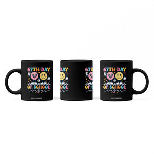 67th Day of School Vibes Coffee Mug Cute Retro Smiling Face for Students & Teachers TS02 Print Your Wear