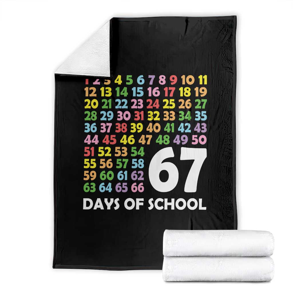 67 Days of School Throw Blanket Colorful Countdown Grid Milestone Classroom Fun TS02 Black Print Your Wear