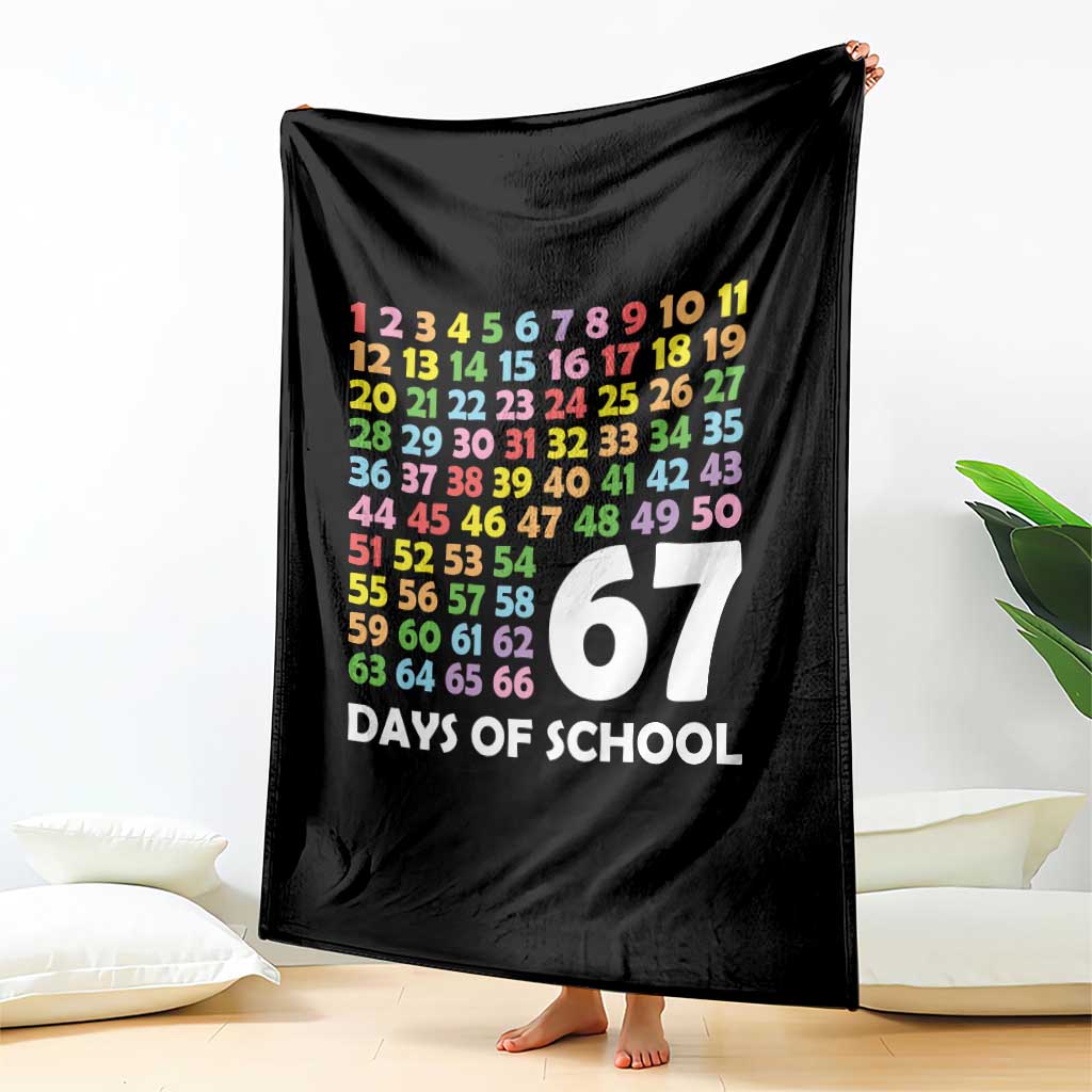 67 Days of School Throw Blanket Colorful Countdown Grid Milestone Classroom Fun TS02 Print Your Wear
