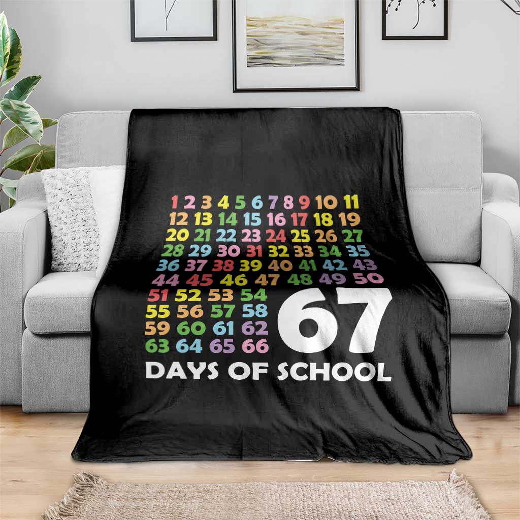 67 Days of School Throw Blanket Colorful Countdown Grid Milestone Classroom Fun TS02 Print Your Wear