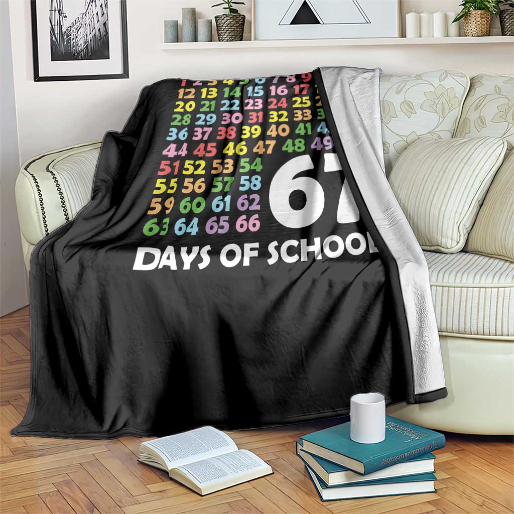 67 Days of School Throw Blanket Colorful Countdown Grid Milestone Classroom Fun TS02 Print Your Wear