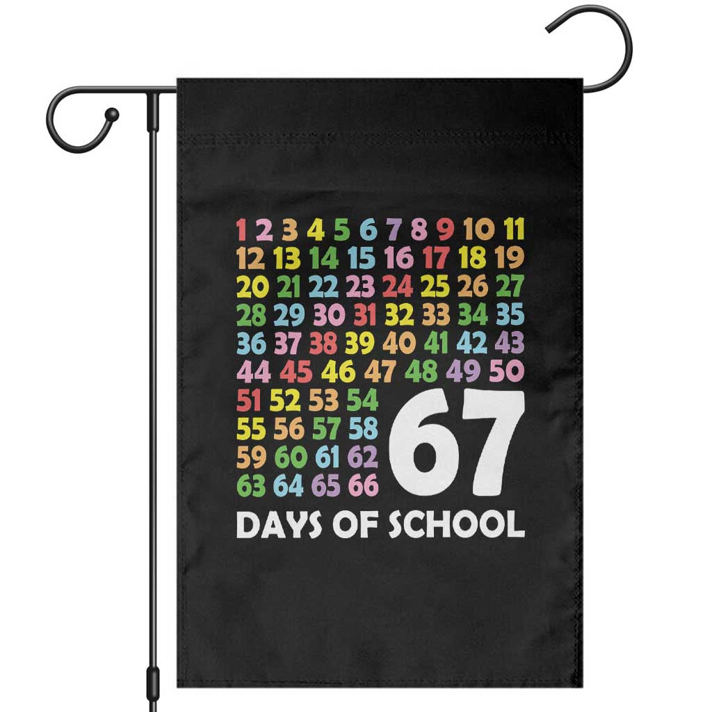 67 Days of School Garden Flag Colorful Countdown Grid Milestone Classroom Fun TS02 Black Print Your Wear