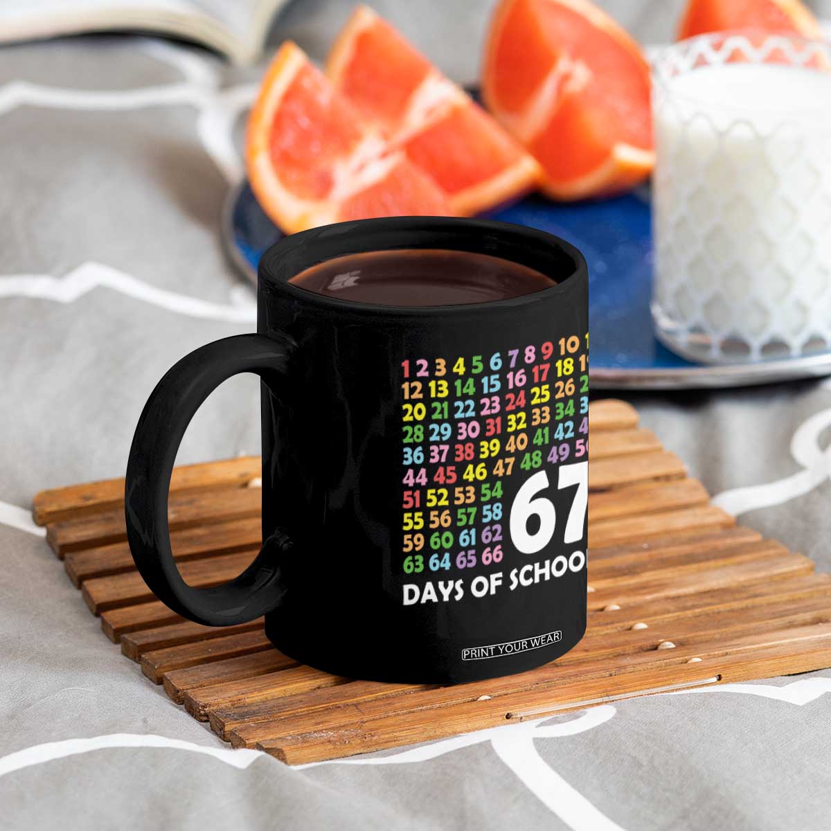 67 Days of School Coffee Mug Colorful Countdown Grid Milestone Classroom Fun TS02 Print Your Wear