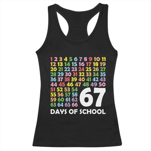 67 Days of School Racerback Tank Top Colorful Countdown Grid Milestone Classroom Fun TS02 Black Print Your Wear