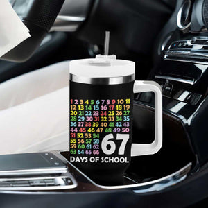 67 Days of School Tumbler With Handle Colorful Countdown Grid Milestone Classroom Fun TS02 Print Your Wear