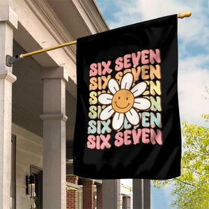 Six Seven Flower Power Garden Flag Viral 67 Meme with Retro Daisy TS02 Print Your Wear