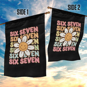 Six Seven Flower Power Garden Flag Viral 67 Meme with Retro Daisy TS02 Print Your Wear