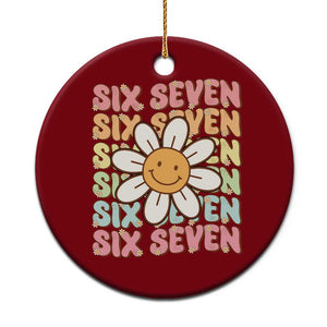 Six Seven Flower Power Ceramic Ornament Viral 67 Meme with Retro Daisy TS02 1pc Red Print Your Wear