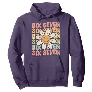 Six Seven Flower Power Hoodie Viral 67 Meme with Retro Daisy TS02 Purple Print Your Wear
