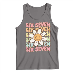 Six Seven Flower Power Tank Top Viral 67 Meme with Retro Daisy TS02 Deep Heather Print Your Wear