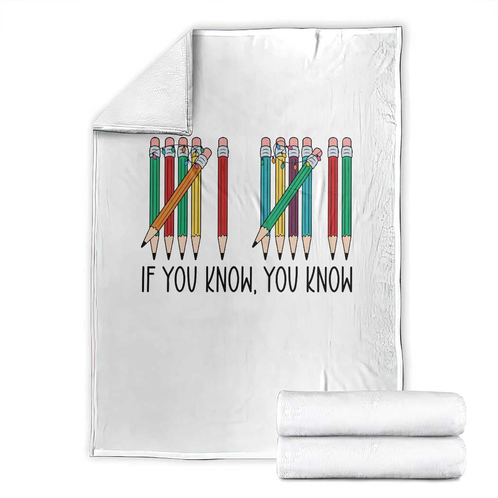 Funny 6 7 Pencil Humor Throw Blanket If You Know You Know Six Seven Joke TS02 White Print Your Wear
