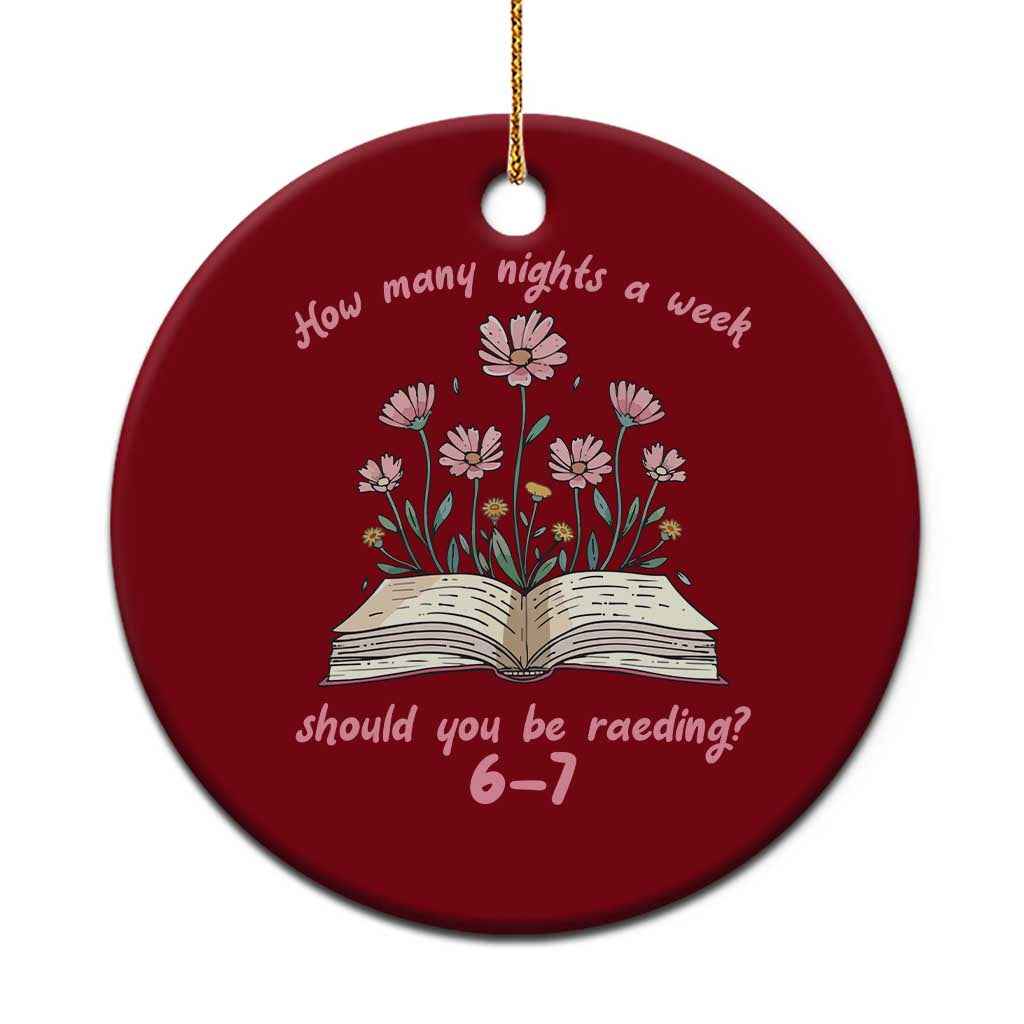 How Many Nights a Week Should You Be Reading 6 7 Ceramic Ornament Aesthetic Floral Book TS02 1pc Red Print Your Wear