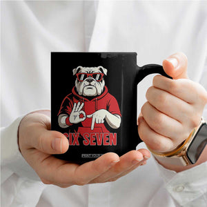Six Seven Bulldog Meme Coffee Mug Funny 67 Mascot Signs Internet Brainrot Lover TS02 Print Your Wear