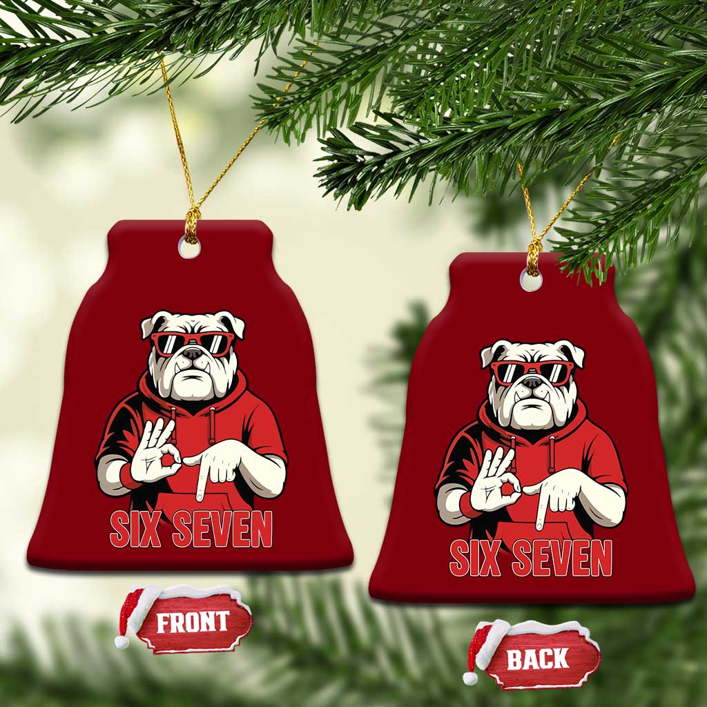 Six Seven Bulldog Meme Ceramic Ornament Funny 67 Mascot Signs Internet Brainrot Lover TS02 Print Your Wear
