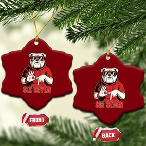 Six Seven Bulldog Meme Ceramic Ornament Funny 67 Mascot Signs Internet Brainrot Lover TS02 Print Your Wear