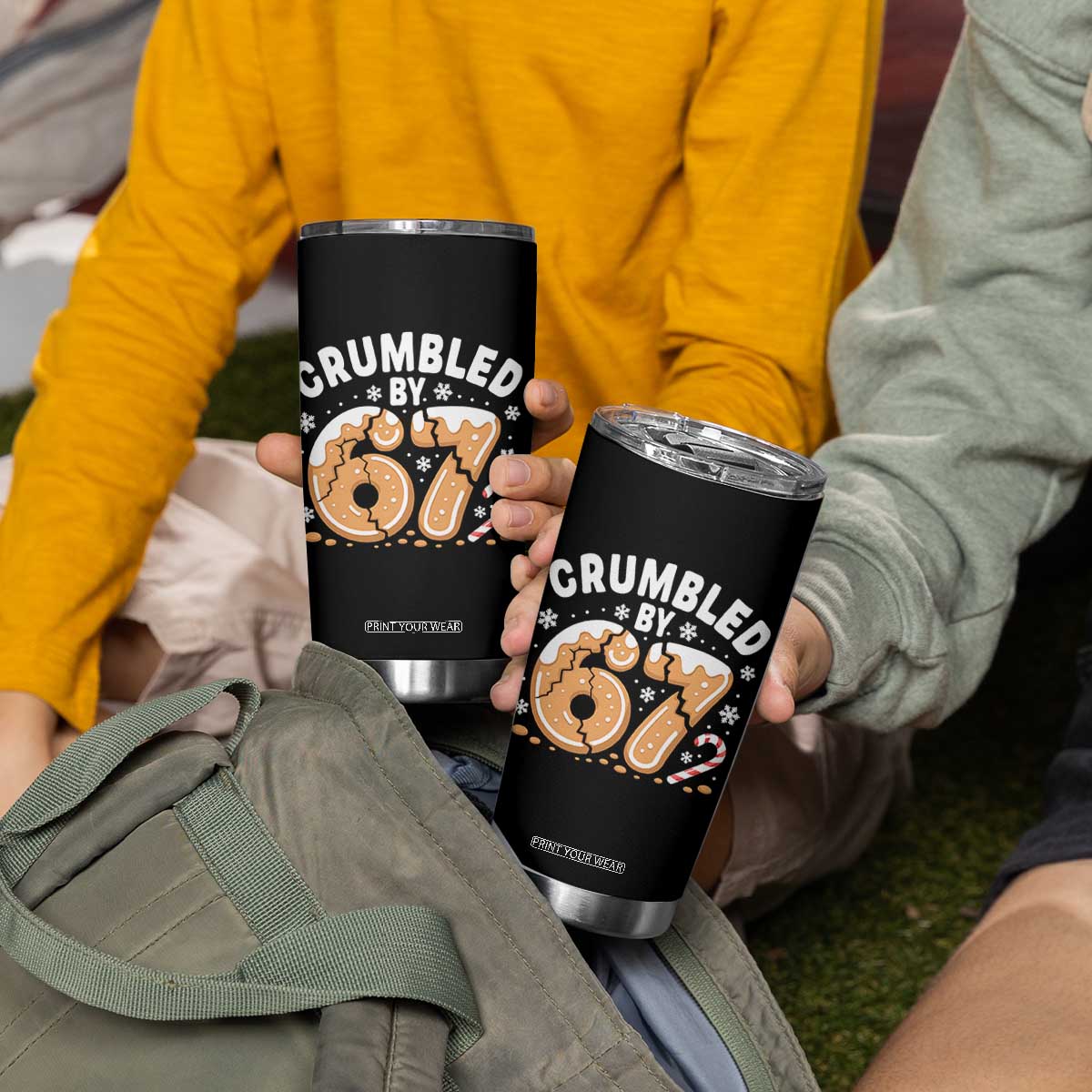 Crumbled by 67 Tumbler Cup Funny Gingerbread Christmas Meme Cookie Chaos TS02 Print Your Wear