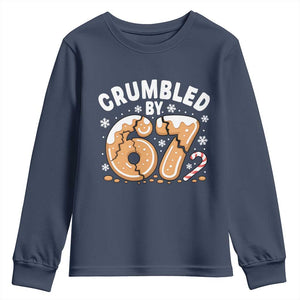 Crumbled by 67 Youth Sweatshirt Funny Gingerbread Christmas Meme Cookie Chaos TS02 Navy Print Your Wear
