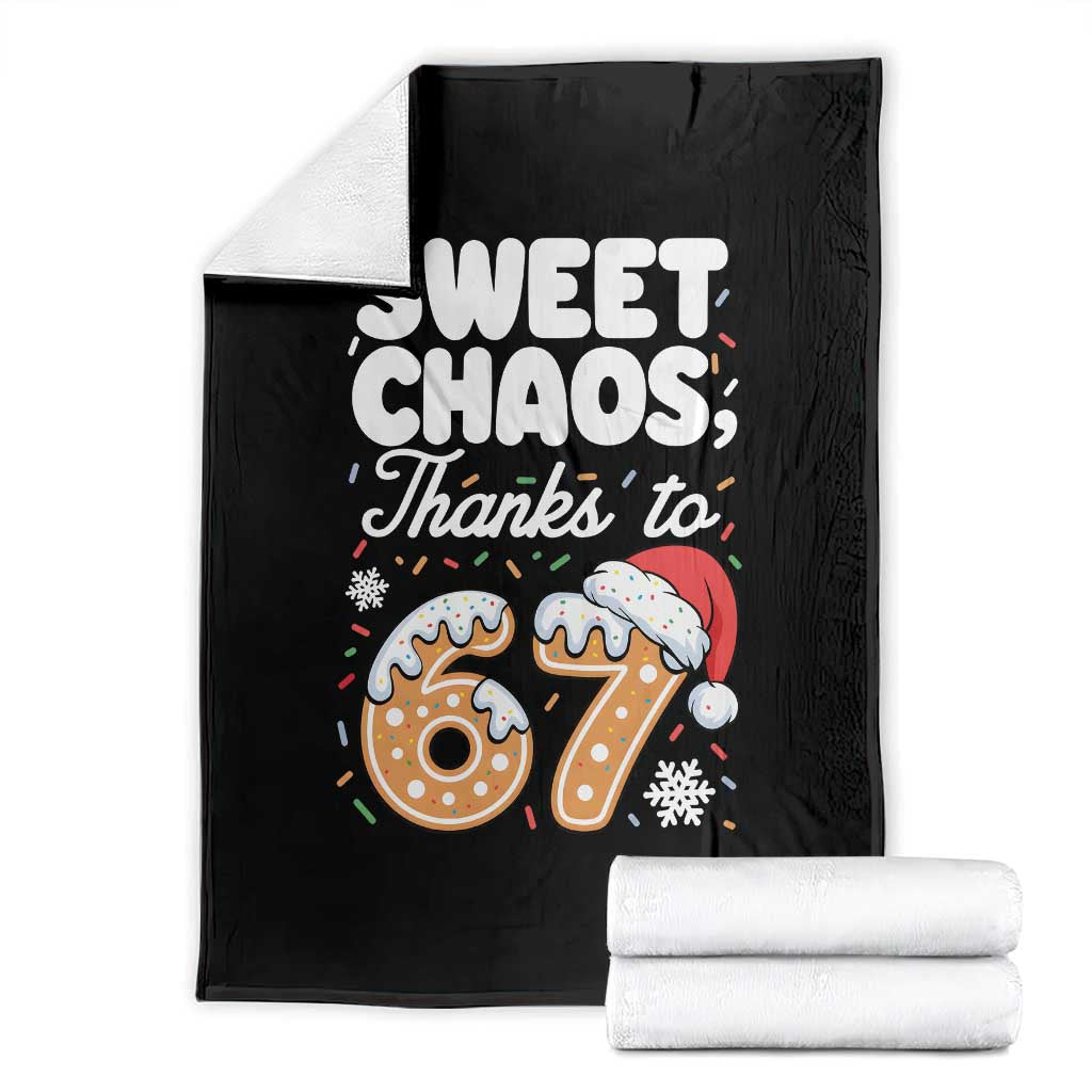 Sweet Chaos Thanks to 67 Throw Blanket Funny Christmas Cookie Meme with Sprinkles TS02 Black Print Your Wear