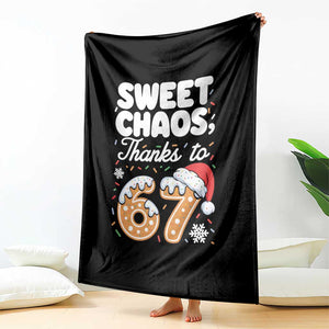 Sweet Chaos Thanks to 67 Throw Blanket Funny Christmas Cookie Meme with Sprinkles TS02 Print Your Wear