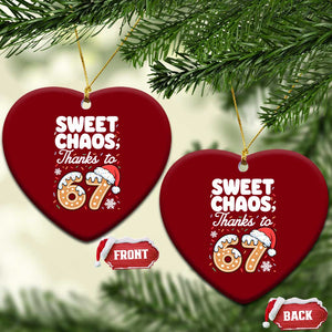 Sweet Chaos Thanks to 67 Ceramic Ornament Funny Christmas Cookie Meme with Sprinkles TS02 Print Your Wear