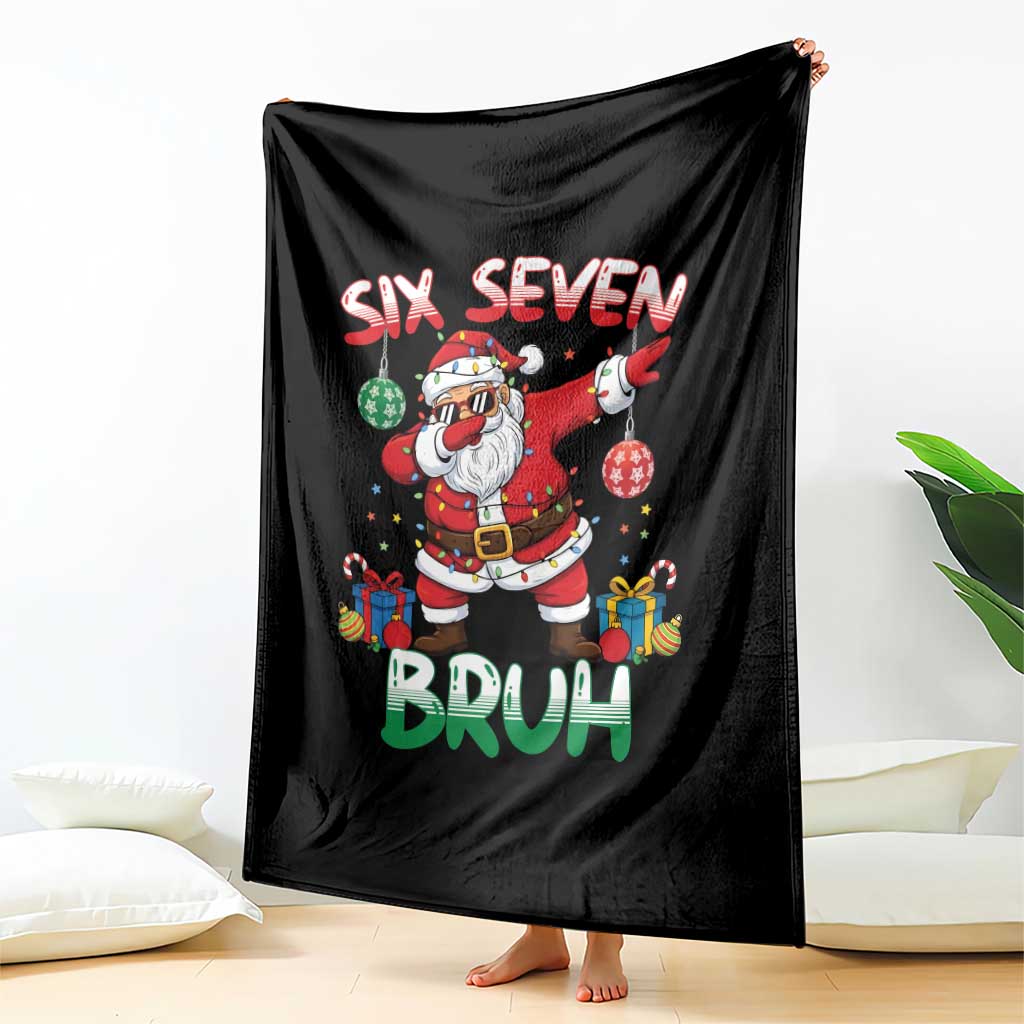 Six Seven Bruh Christmas Throw Blanket Funny Dabbing Santa 67 Meme Holiday Gag Gift TS02 Print Your Wear