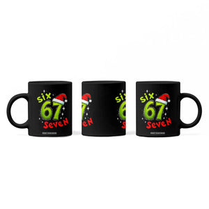 Six Seven Christmas Meme Coffee Mug Funny Green Grinchy 6 7 with Santa Hat TS02 Print Your Wear