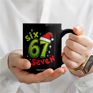 Six Seven Christmas Meme Coffee Mug Funny Green Grinchy 6 7 with Santa Hat TS02 Print Your Wear