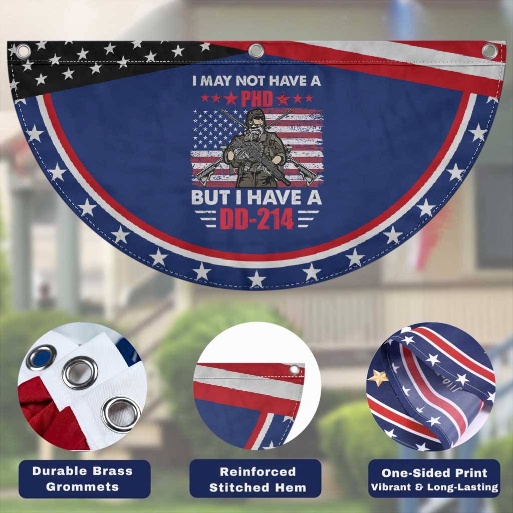American Veteran Patriotic Fan Flag I May Not Have A PhD But Have A DD-214 US Bald Eagle TS02 Print Your Wear