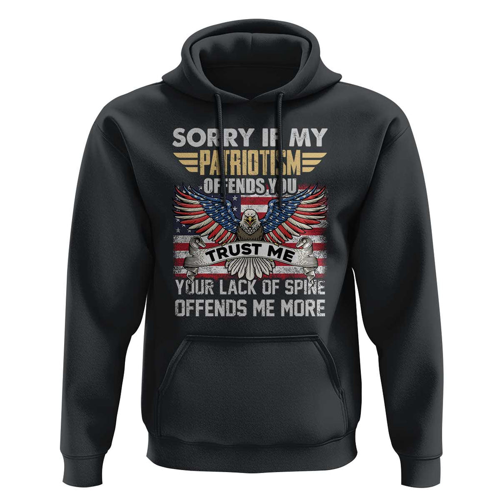 American Patriotic Hoodie Funny Sorry If My Patriotism Offends You Veterans Patriotism TS02 Black Print Your Wear