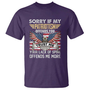 American Patriotic T Shirt Funny Sorry If My Patriotism Offends You Veterans Patriotism TS02 Purple Print Your Wear