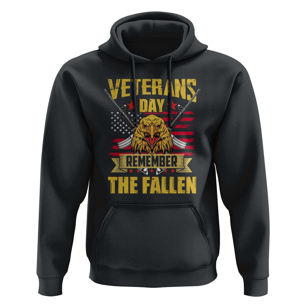 Veterans Day Hoodie Remember The Fallen US Flag Eagle Honor Heroes TS02 Black Print Your Wear