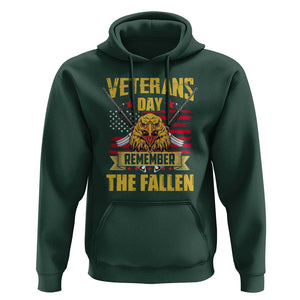 Veterans Day Hoodie Remember The Fallen US Flag Eagle Honor Heroes TS02 Dark Forest Green Print Your Wear