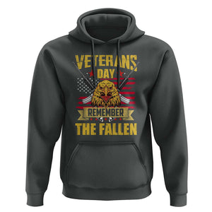 Veterans Day Hoodie Remember The Fallen US Flag Eagle Honor Heroes TS02 Dark Heather Print Your Wear