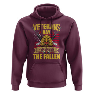 Veterans Day Hoodie Remember The Fallen US Flag Eagle Honor Heroes TS02 Maroon Print Your Wear