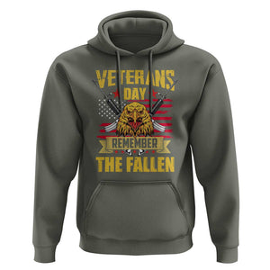 Veterans Day Hoodie Remember The Fallen US Flag Eagle Honor Heroes TS02 Military Green Print Your Wear