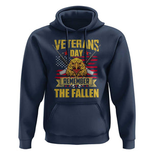 Veterans Day Hoodie Remember The Fallen US Flag Eagle Honor Heroes TS02 Navy Print Your Wear