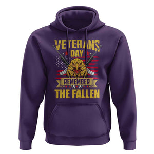 Veterans Day Hoodie Remember The Fallen US Flag Eagle Honor Heroes TS02 Purple Print Your Wear