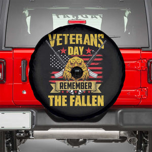 Veterans Day Spare Tire Cover Remember The Fallen US Flag Eagle Honor Heroes TS02 Black Print Your Wear