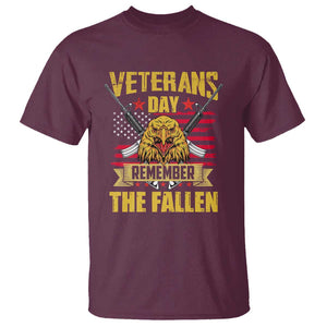 Veterans Day T Shirt Remember The Fallen US Flag Eagle Honor Heroes TS02 Maroon Print Your Wear