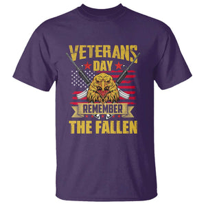 Veterans Day T Shirt Remember The Fallen US Flag Eagle Honor Heroes TS02 Purple Print Your Wear