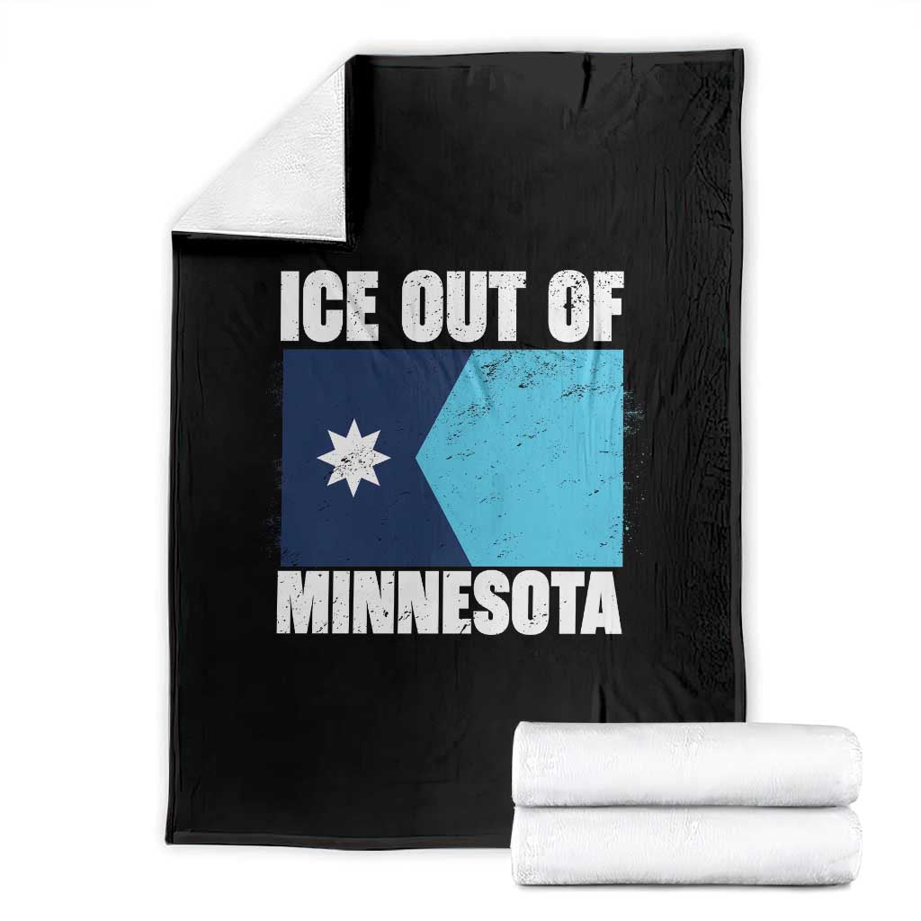 Ice Out Of Minnesota Throw Blanket State Flag Minneapolis Justice and Resistance TS02 Black Print Your Wear