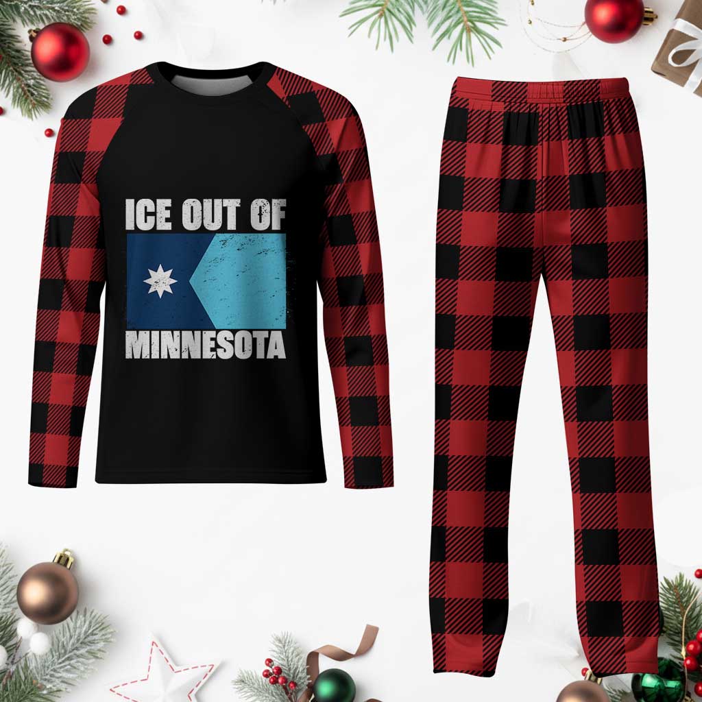 Ice Out Of Minnesota Plaid Pajama Set State Flag Minneapolis Justice and Resistance TS02 Buffalo Plaid Print Your Wear