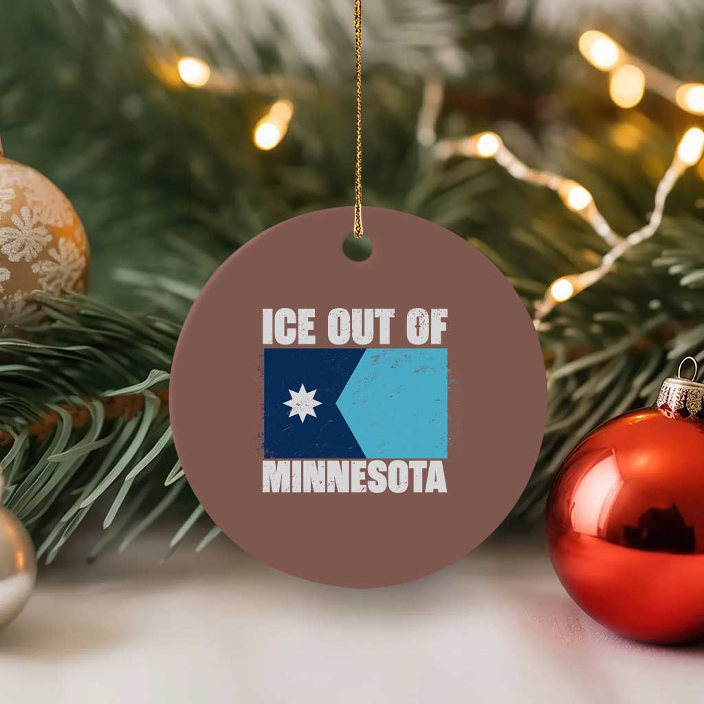 Ice Out Of Minnesota Ceramic Ornament State Flag Minneapolis Justice and Resistance TS02 1pc Mocha Print Your Wear