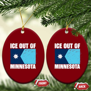 Ice Out Of Minnesota Ceramic Ornament State Flag Minneapolis Justice and Resistance TS02 Print Your Wear