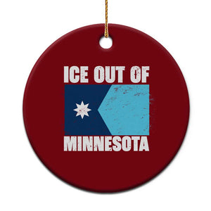 Ice Out Of Minnesota Ceramic Ornament State Flag Minneapolis Justice and Resistance TS02 1pc Red Print Your Wear