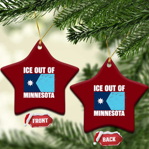 Ice Out Of Minnesota Ceramic Ornament State Flag Minneapolis Justice and Resistance TS02 Print Your Wear