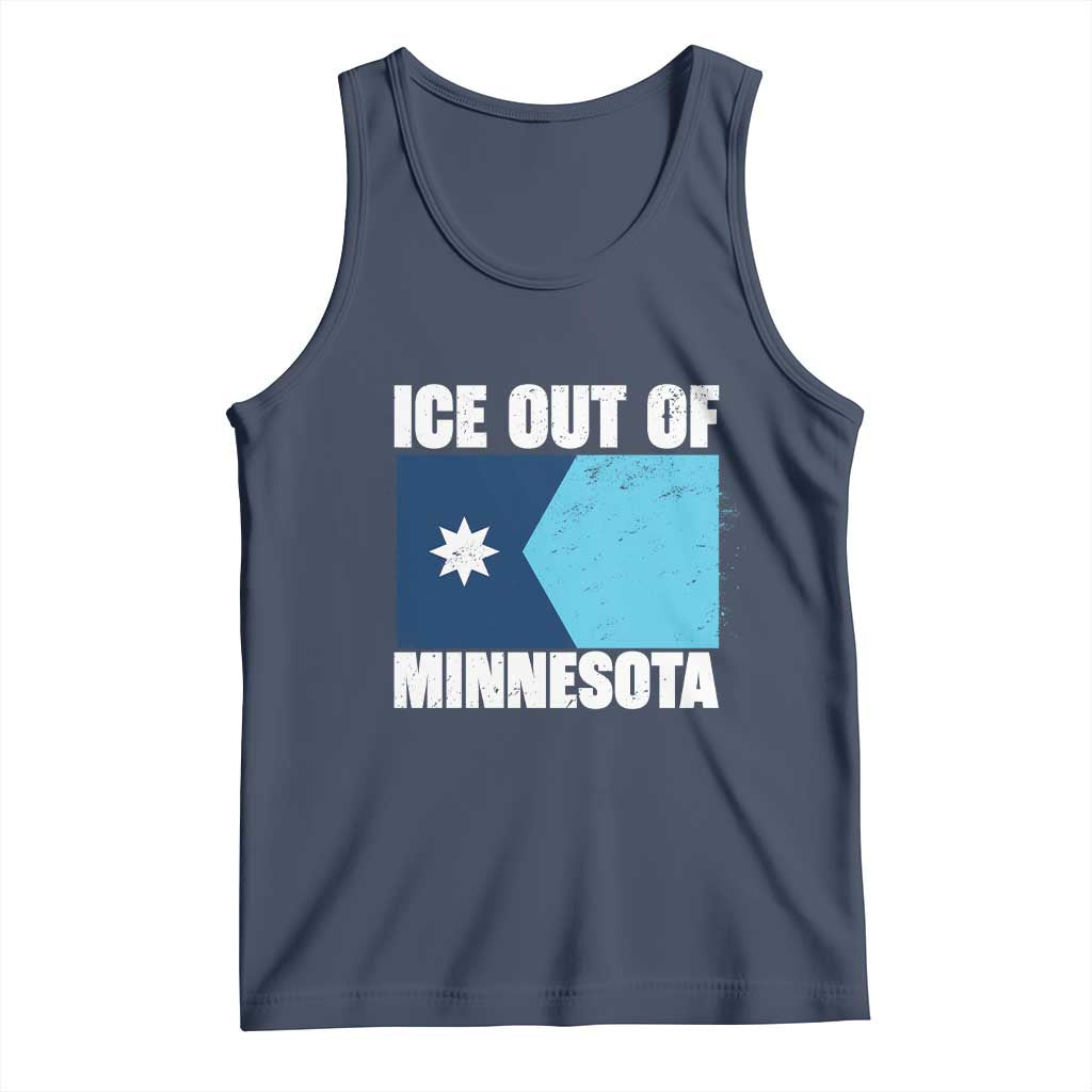 Ice Out Of Minnesota Tank Top State Flag Minneapolis Justice and Resistance TS02 Navy Print Your Wear