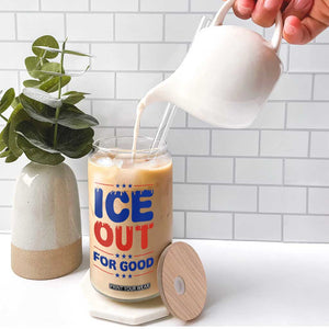 Ice Out For Good Protest Glass Can Justice Against Ice Political Resistance TS02 Print Your Wear